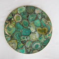 Green Agate Serving Tray With Brass Handles | Circular The Tangerine Store