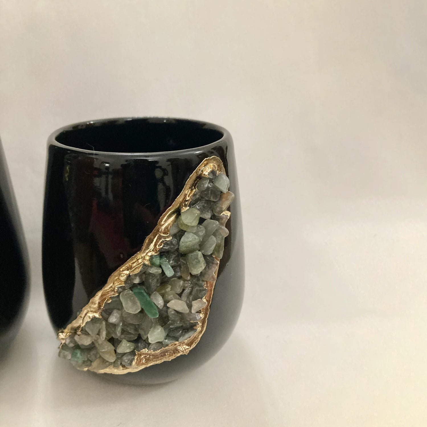 Set of 2 Black Ceramic Vases The Tangerine Store