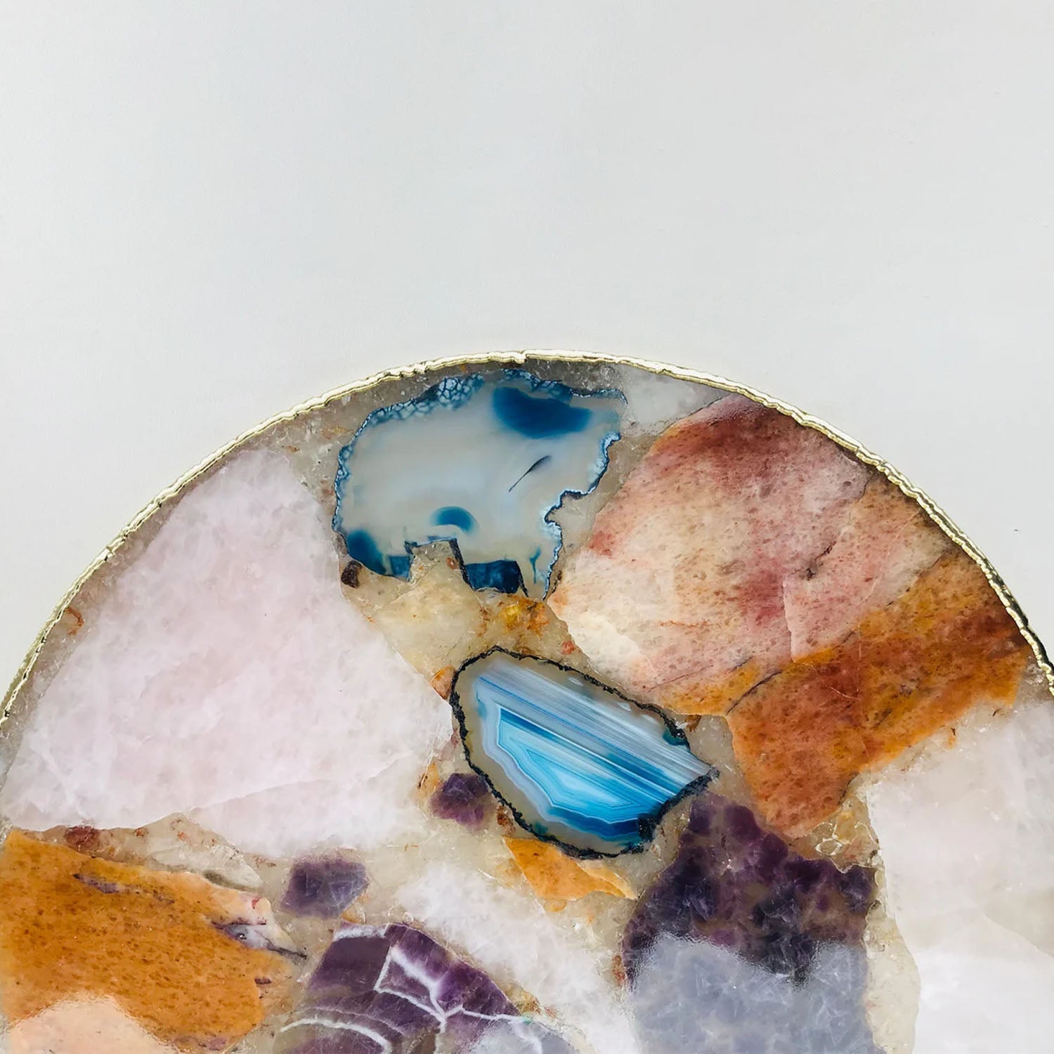 Large Multicolored 12" Diameter Agate Platter/Tray/Personalised Momentos/Sign Boards The Tangerine Store