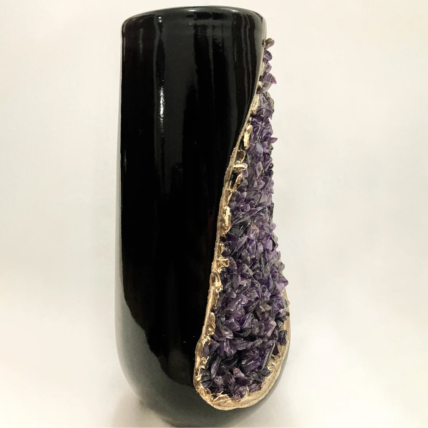 Set of 2 Black Ceramic Vases The Tangerine Store