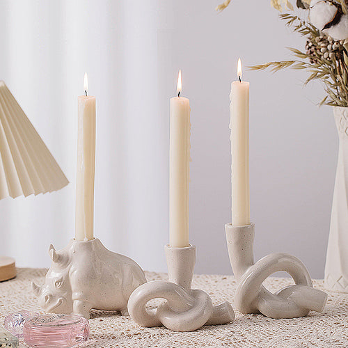 Bougeoir céramique élégant blanc - Décoration zen - MaisonZen