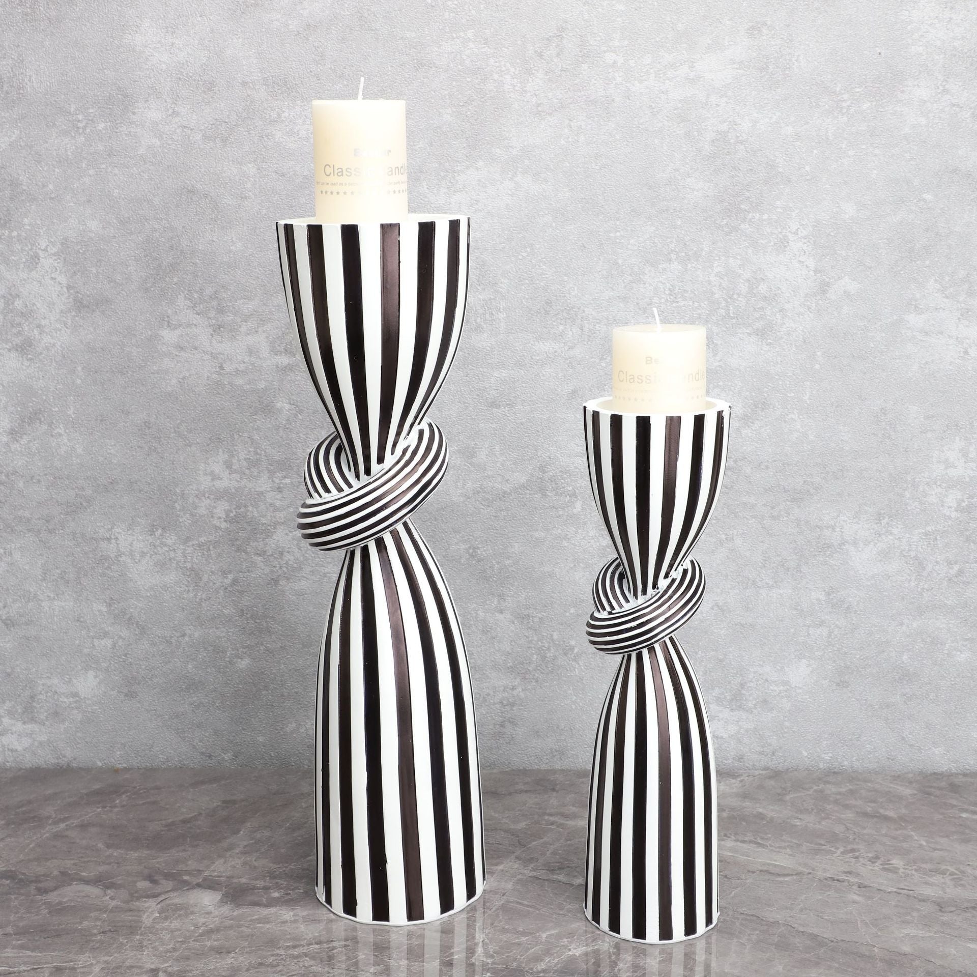 Bougeoir Résine Rayures Noir & Blanc – MaisonZen eprolo