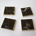Black Agate - Set of 4 Large Square Coasters | Personalised Momentos The Tangerine Store