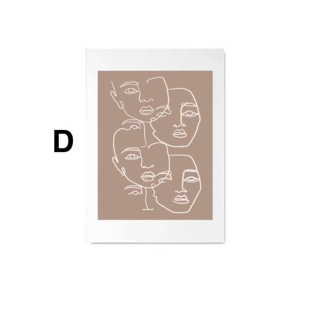 Poster Gesichter Linien und abstrakte Formen als Deko Print ohne Rahmen JUSTGOODMOOD