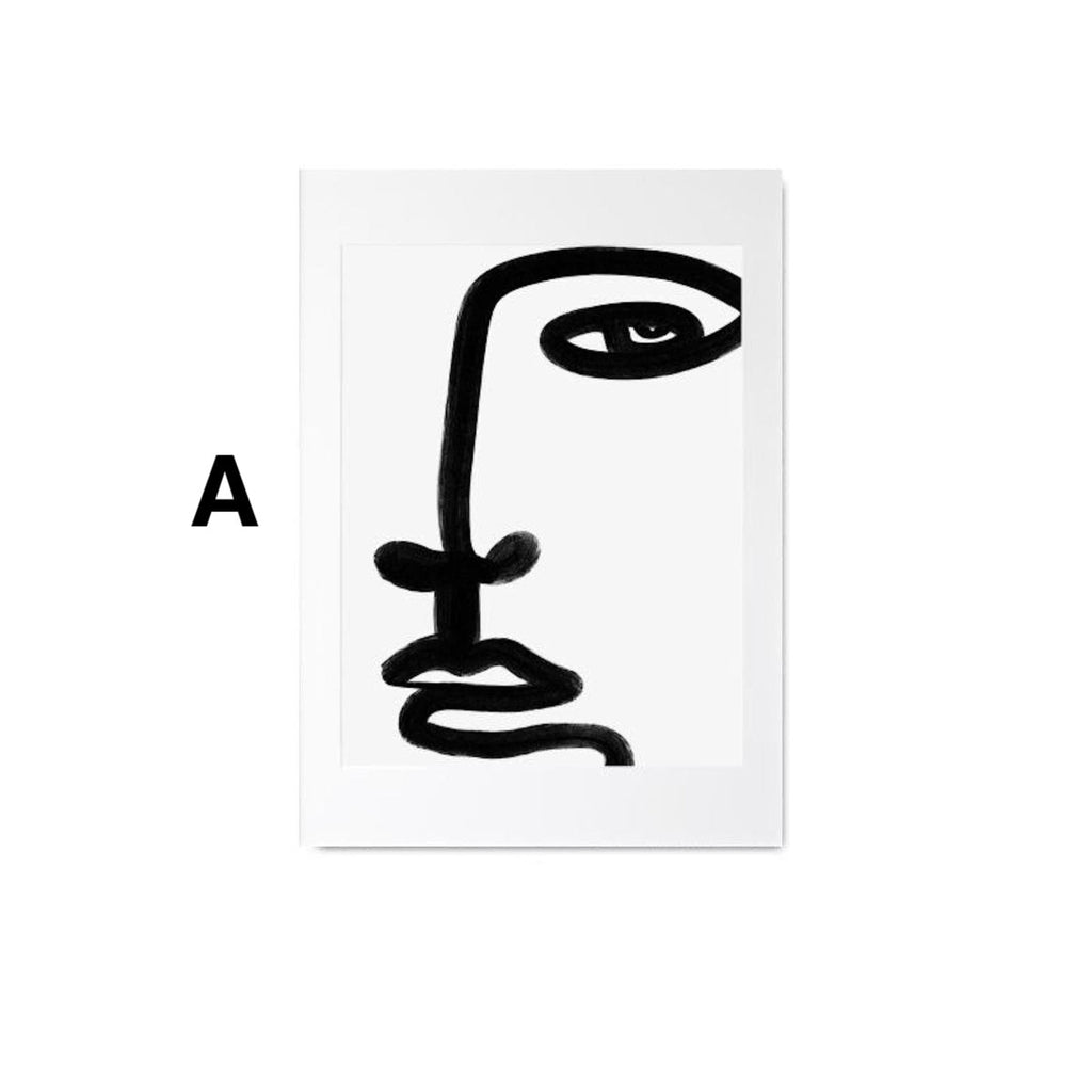 Poster Gesichter Linien und abstrakte Formen als Deko Print ohne Rahmen JUSTGOODMOOD